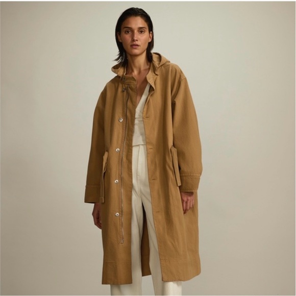 Everlane Brown Hooded Trench Coat - Picture 3 of 3